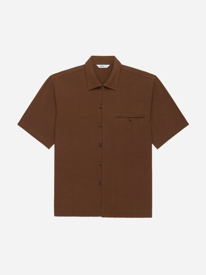 Short Sleeve Loop Shirt Cinnamon Seersucker