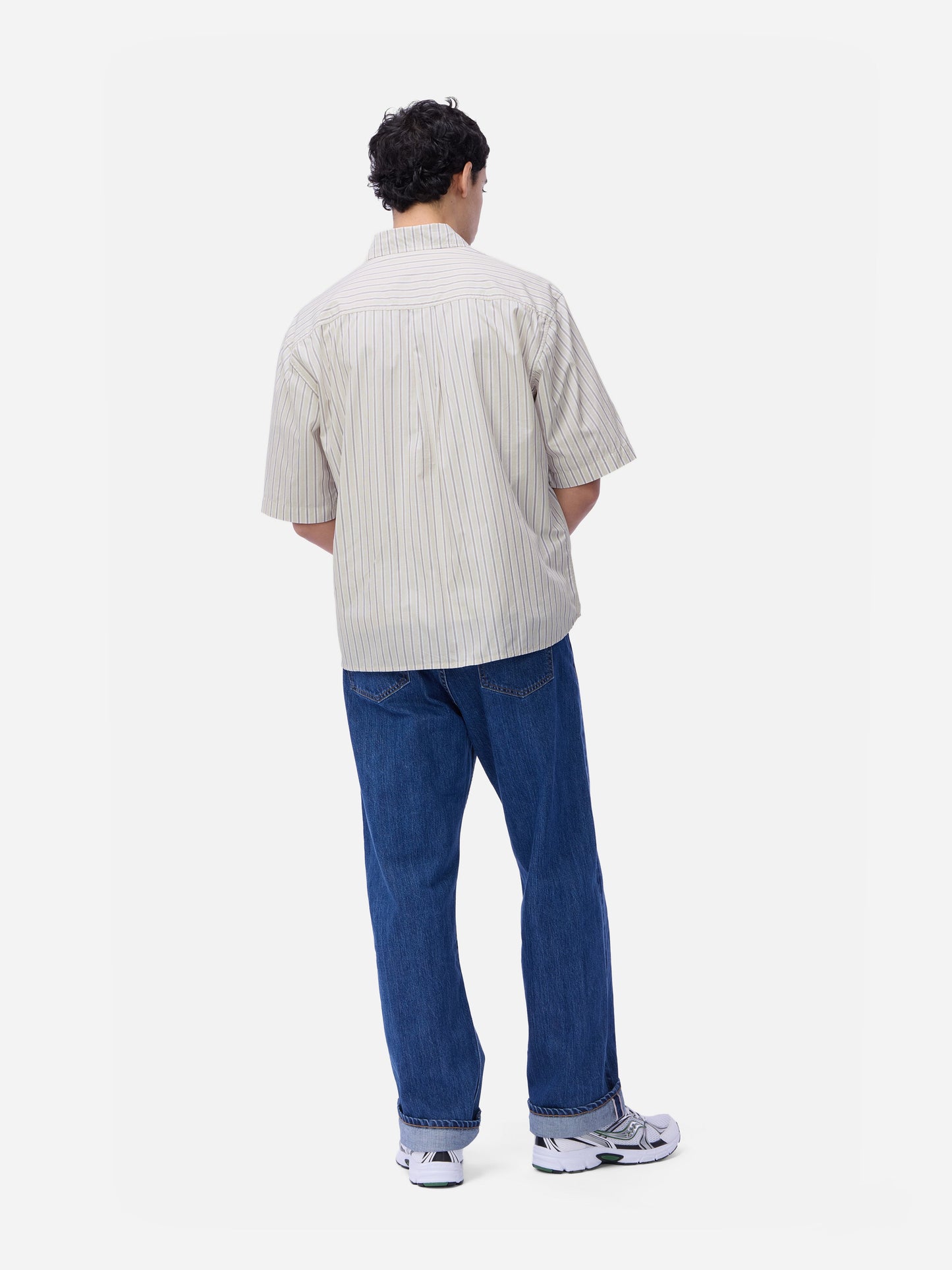 Short Sleeve Commuter Shirt Tan Stripe