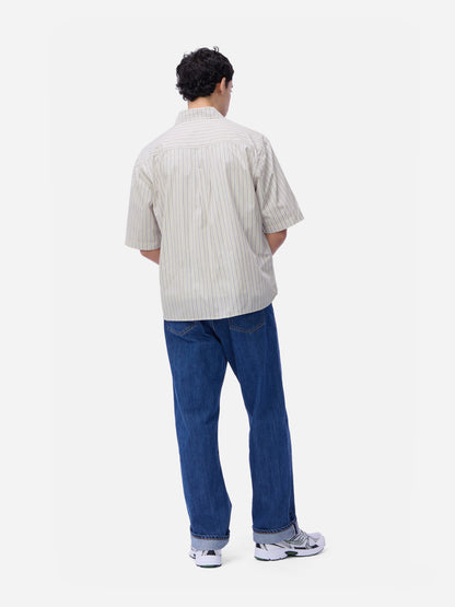 Short Sleeve Commuter Shirt Tan Stripe