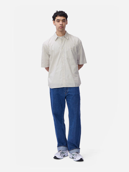 Short Sleeve Commuter Shirt Tan Stripe