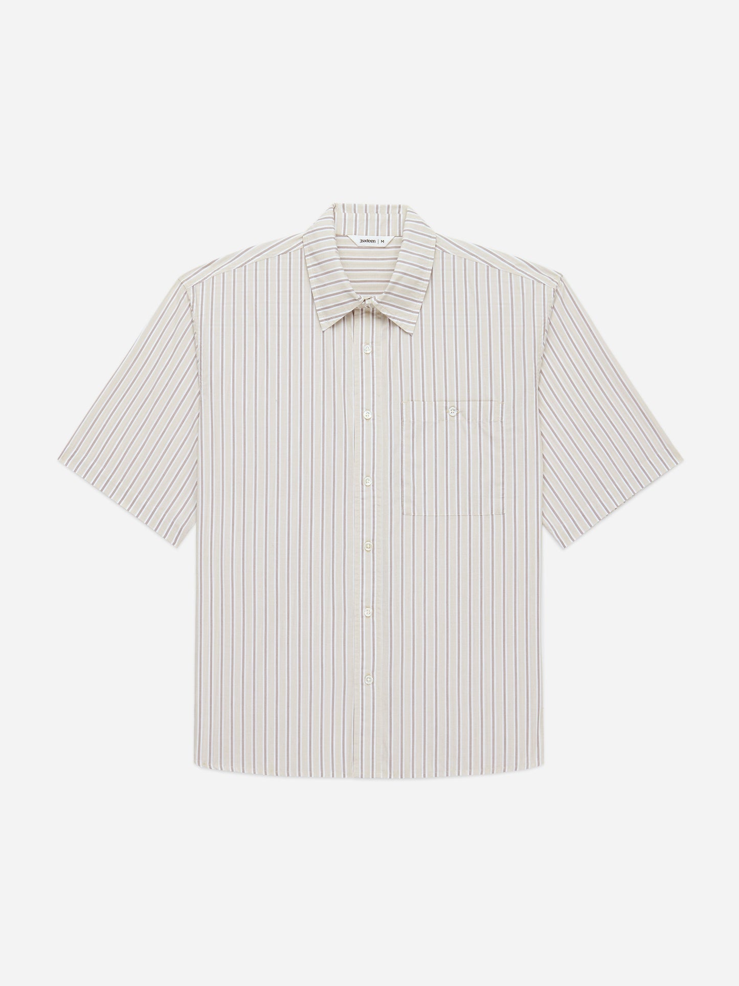 Short Sleeve Commuter Shirt Tan Stripe