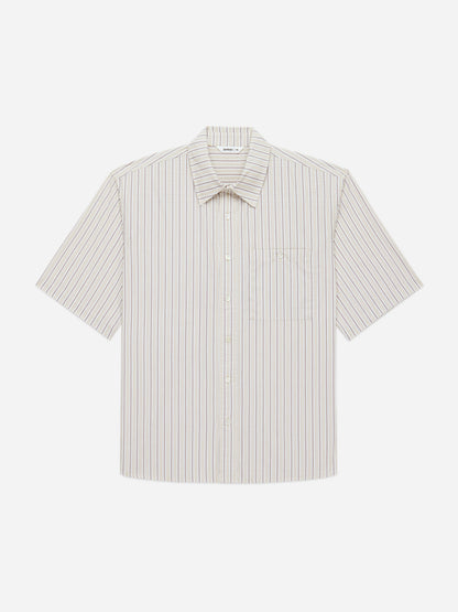 Short Sleeve Commuter Shirt Tan Stripe
