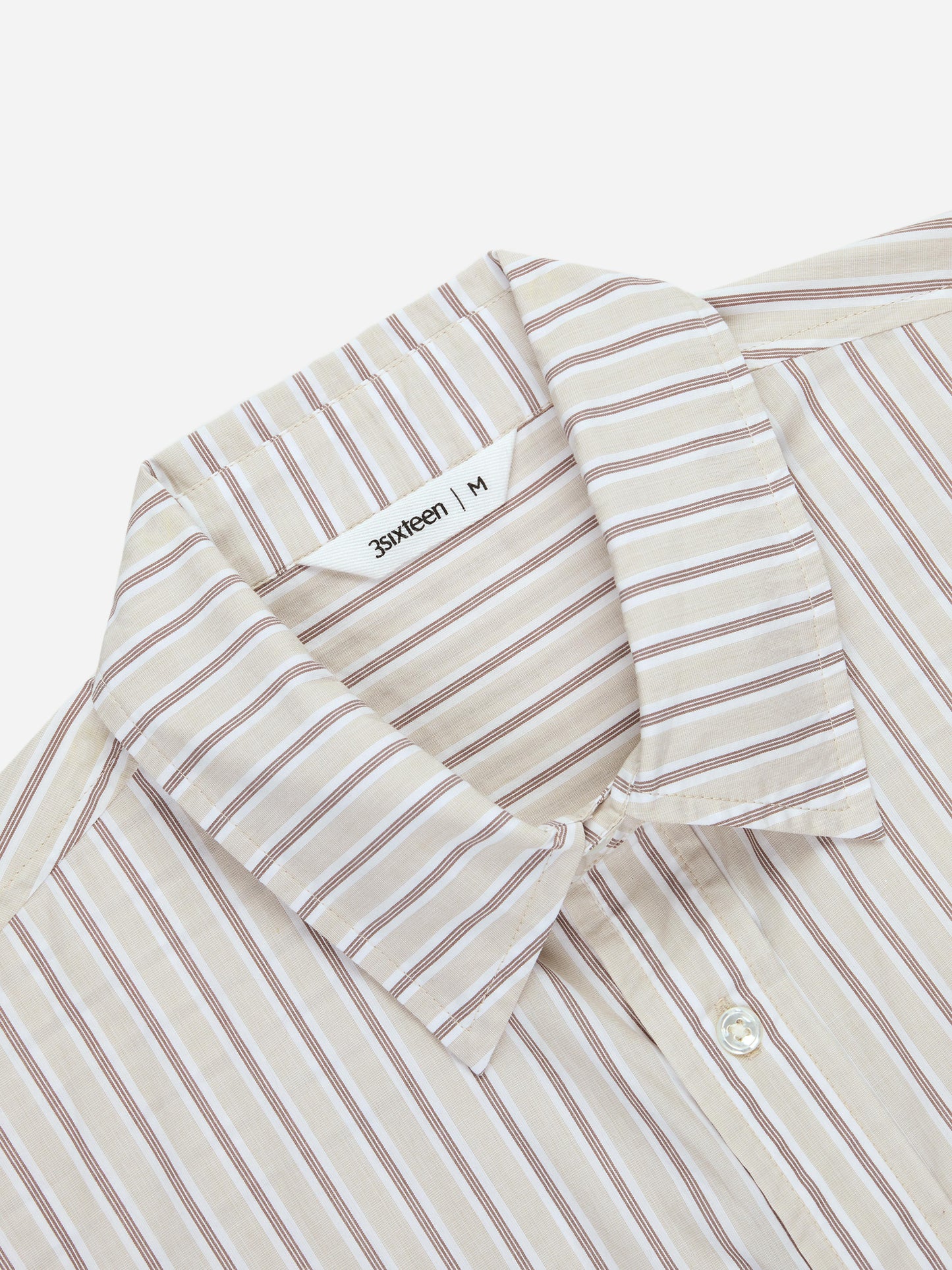 Short Sleeve Commuter Shirt Tan Stripe