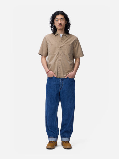 Short Sleeve Workshirt Brown Pigment Dye