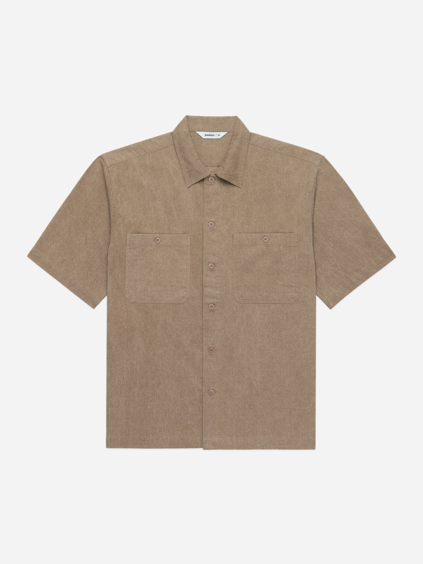 Short Sleeve Workshirt Brown Pigment Dye