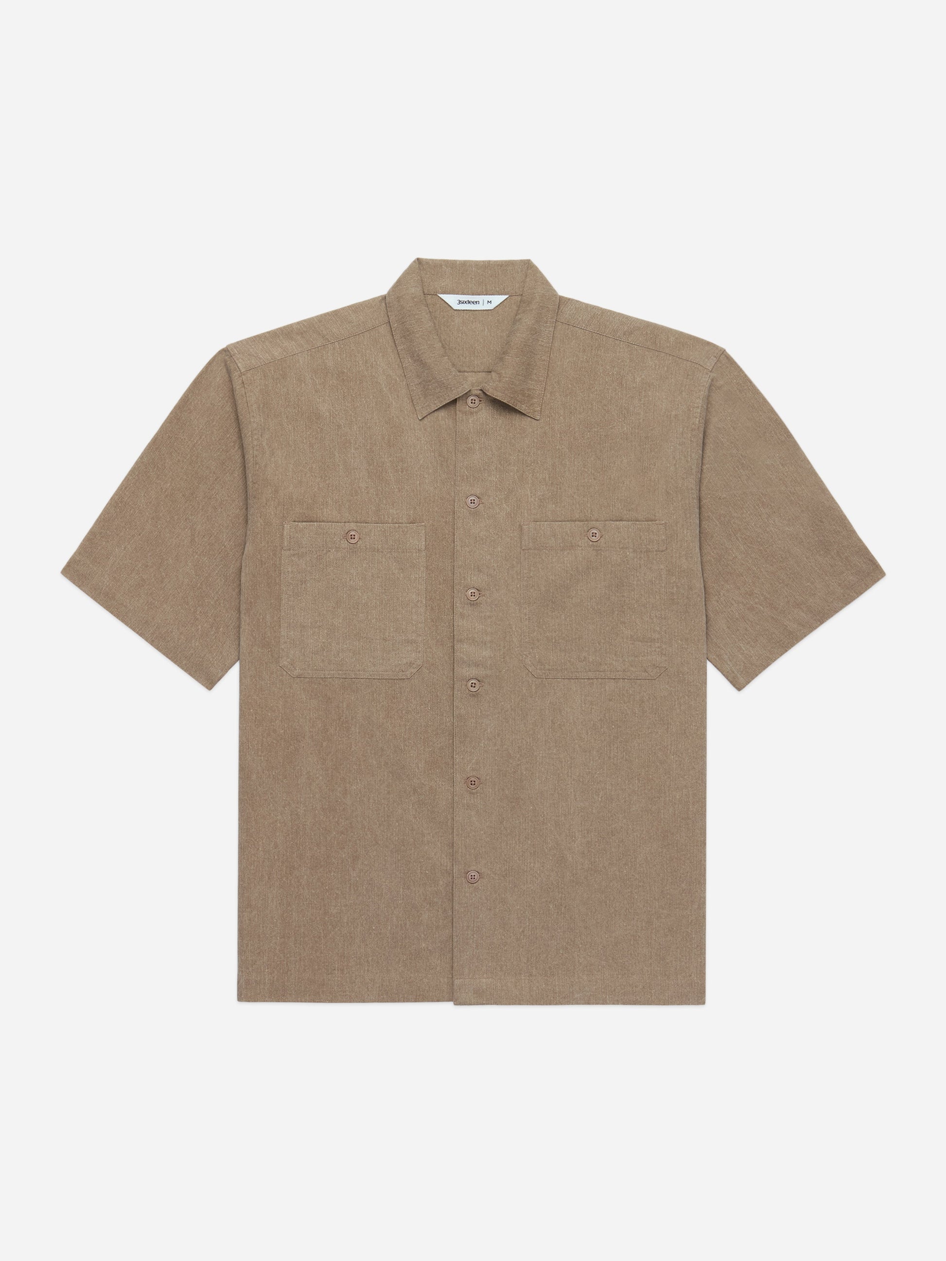 Short Sleeve Workshirt Brown Pigment Dye