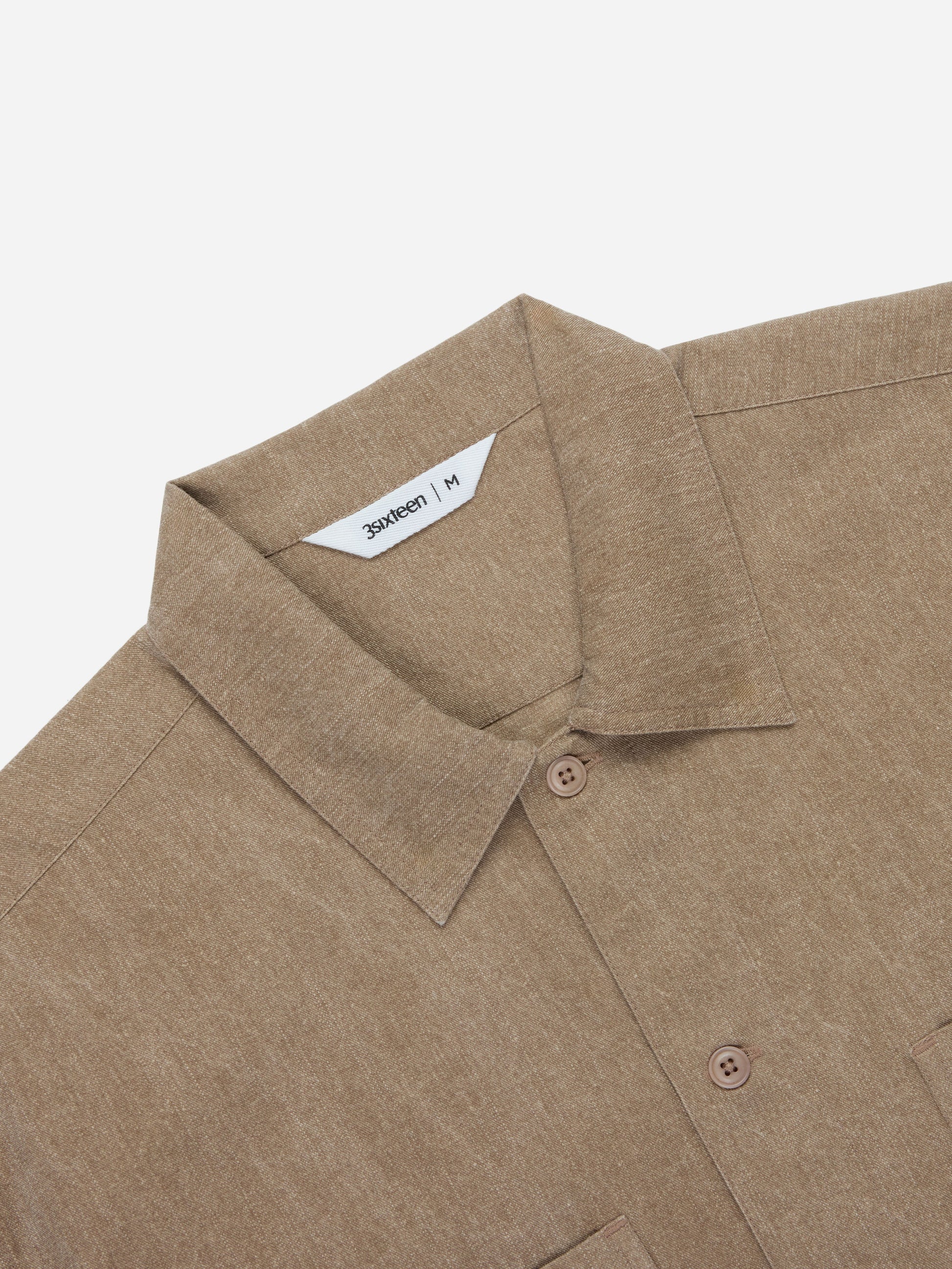 Short Sleeve Workshirt Brown Pigment Dye