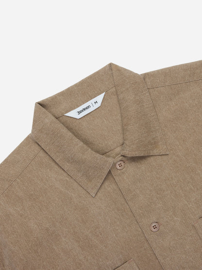Short Sleeve Workshirt Brown Pigment Dye