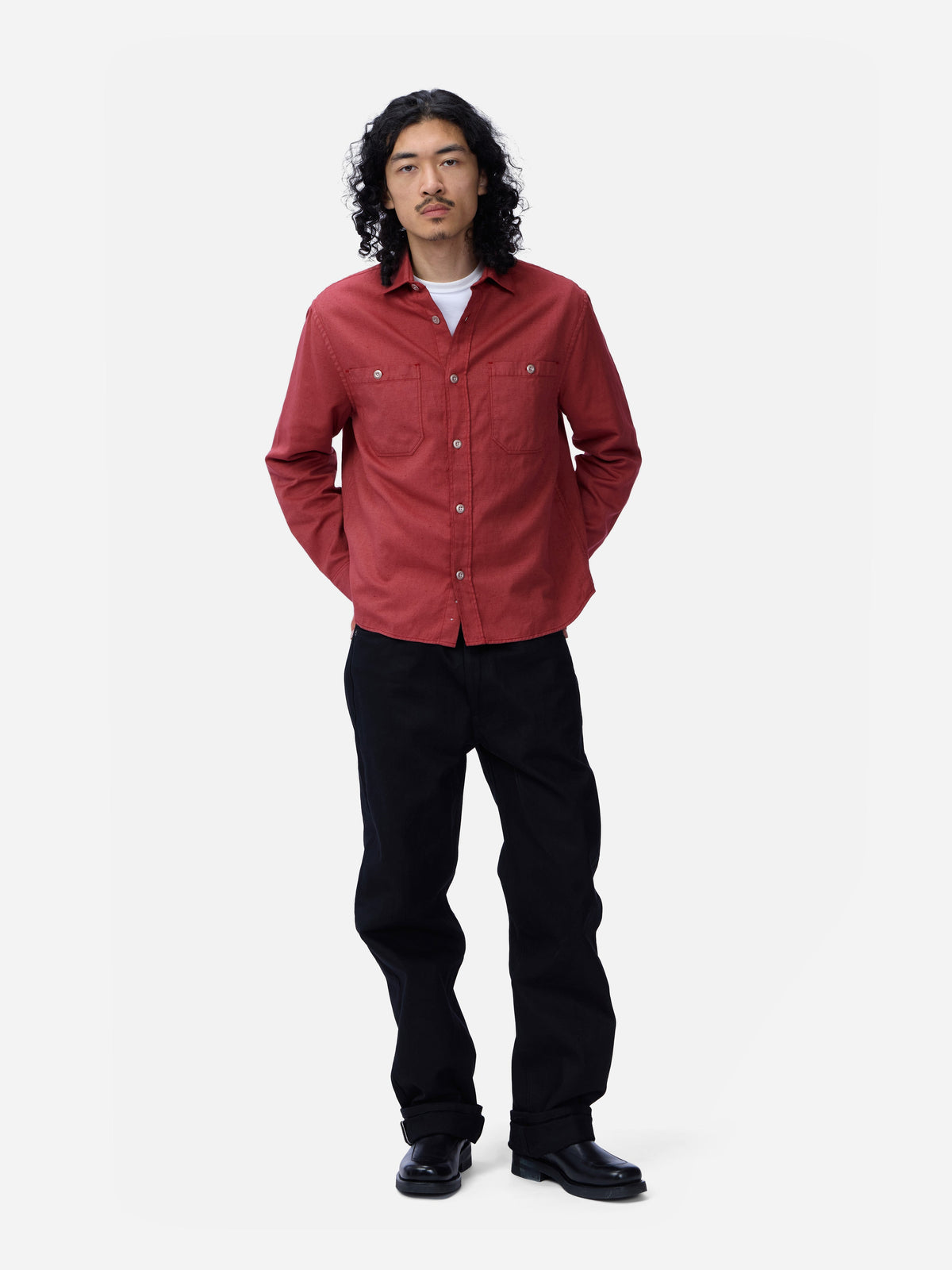 Utility Overshirt Brick Overdye Canvas