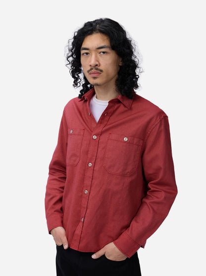 Utility Overshirt Brick Overdye Canvas