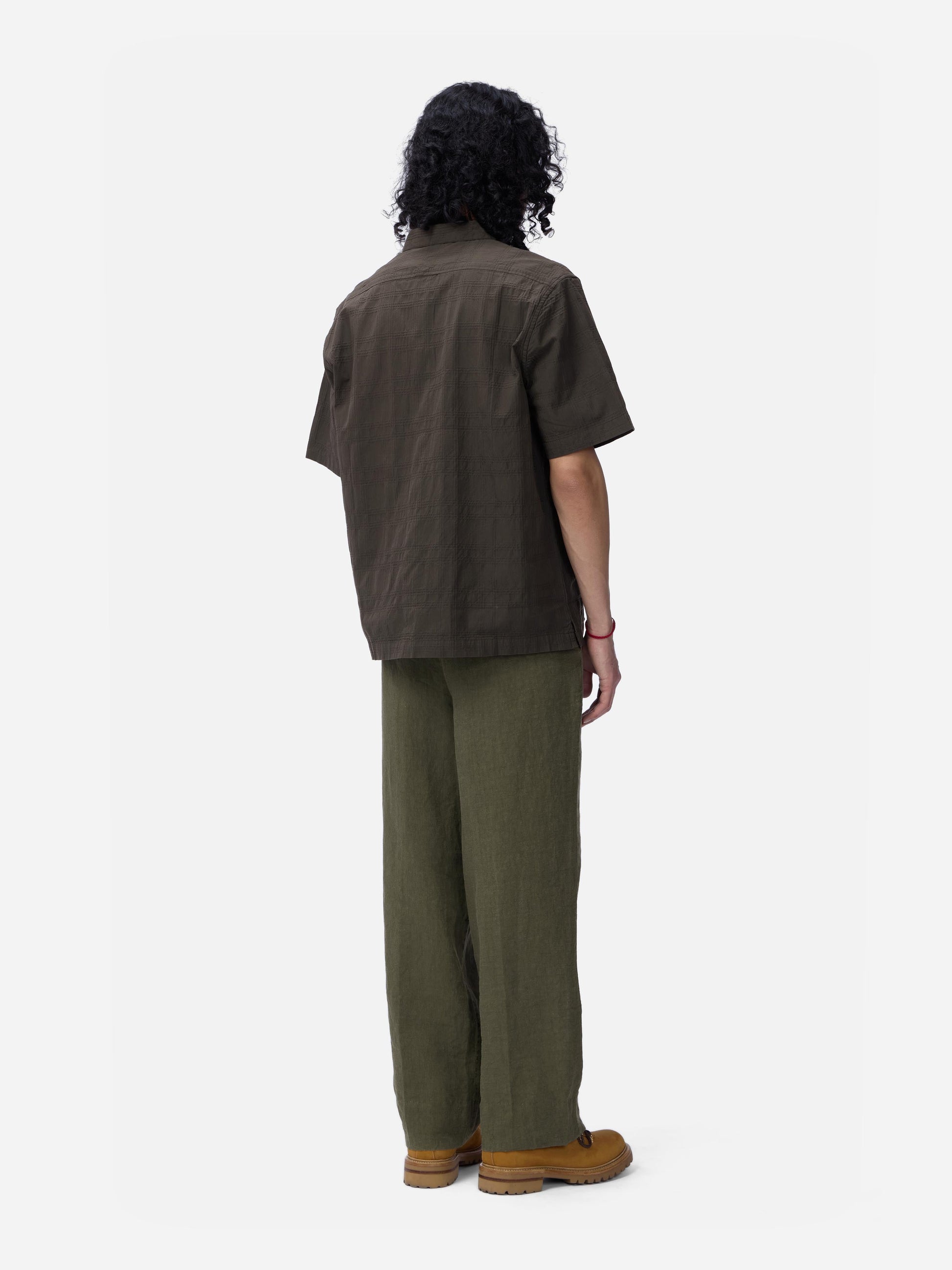 Short Sleeve Work Shirt Ink Grid Dobby
