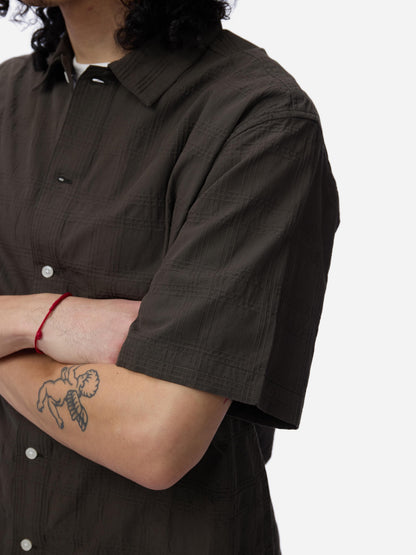 Short Sleeve Work Shirt Ink Grid Dobby