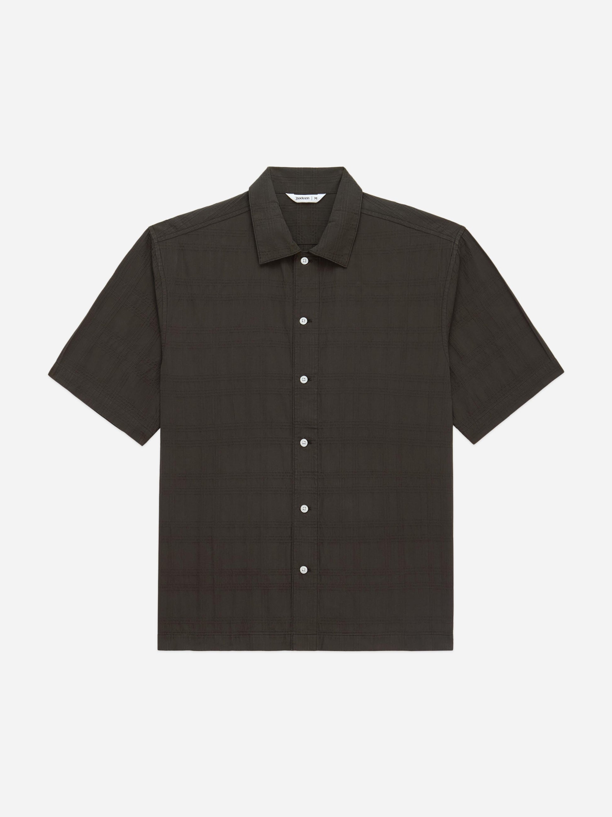 Short Sleeve Work Shirt Ink Grid Dobby