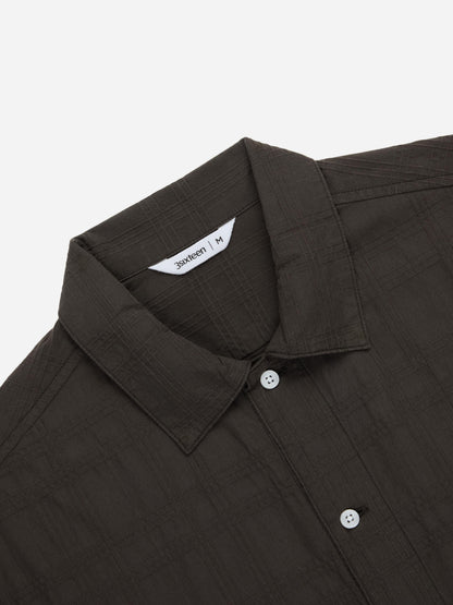 Short Sleeve Work Shirt Ink Grid Dobby