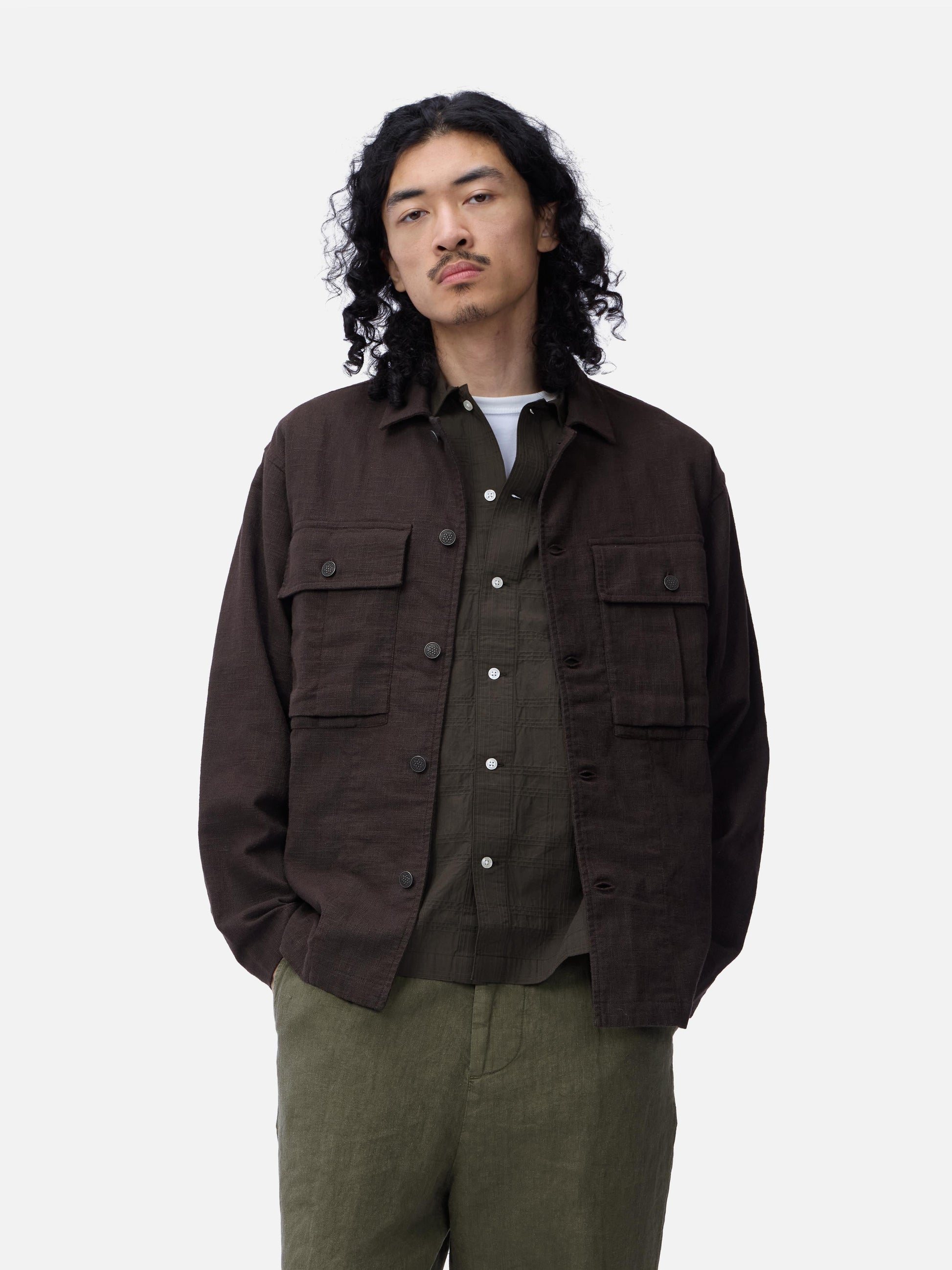 M43 Overshirt Chocolate Linen