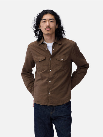 Snap Western Shirt Mocha Garment Dye