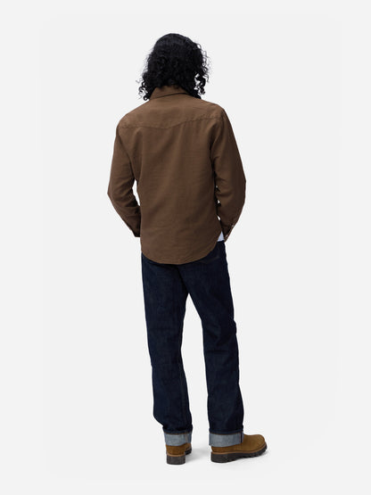 Snap Western Shirt Mocha Garment Dye