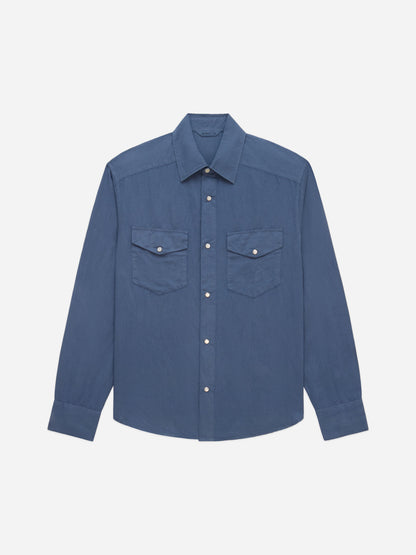 Snap Western Shirt Slate Garment Dyed