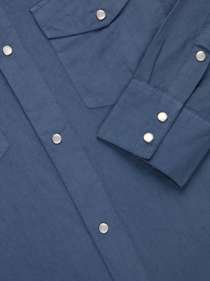 Snap Western Shirt Slate Garment Dyed