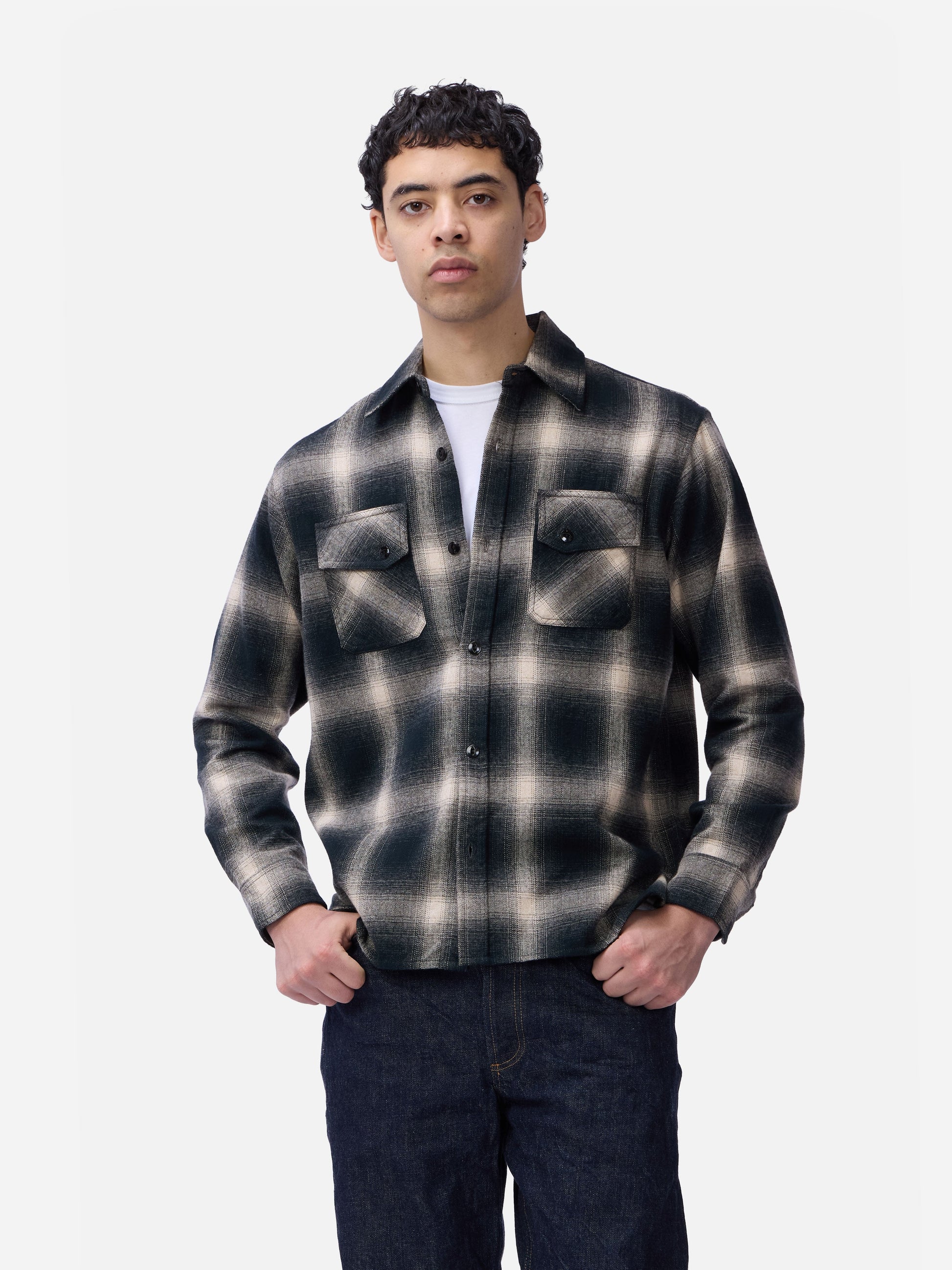 Crosscut Flannel Black Ombre Plaid