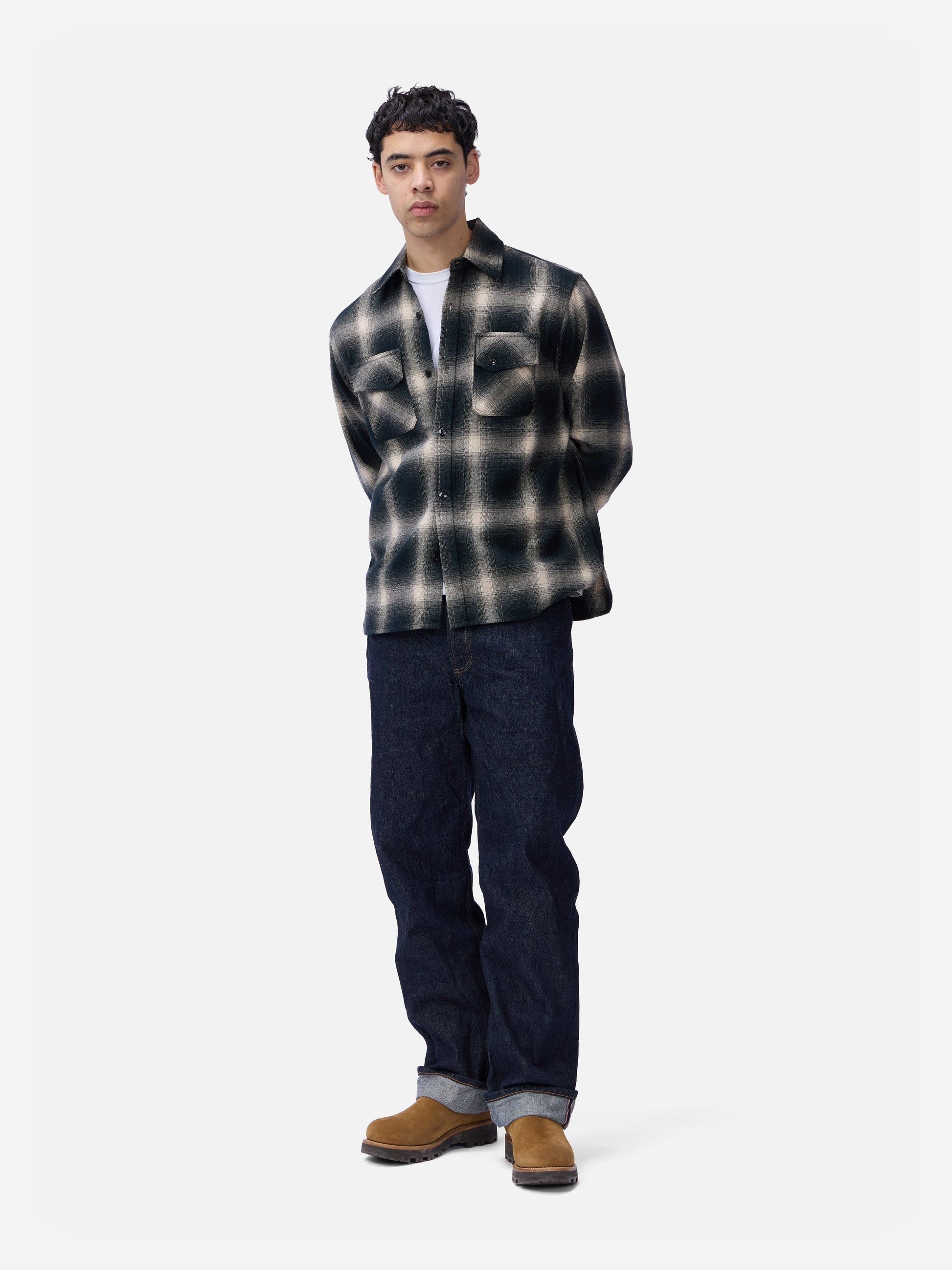 Crosscut Flannel Black Ombre Plaid