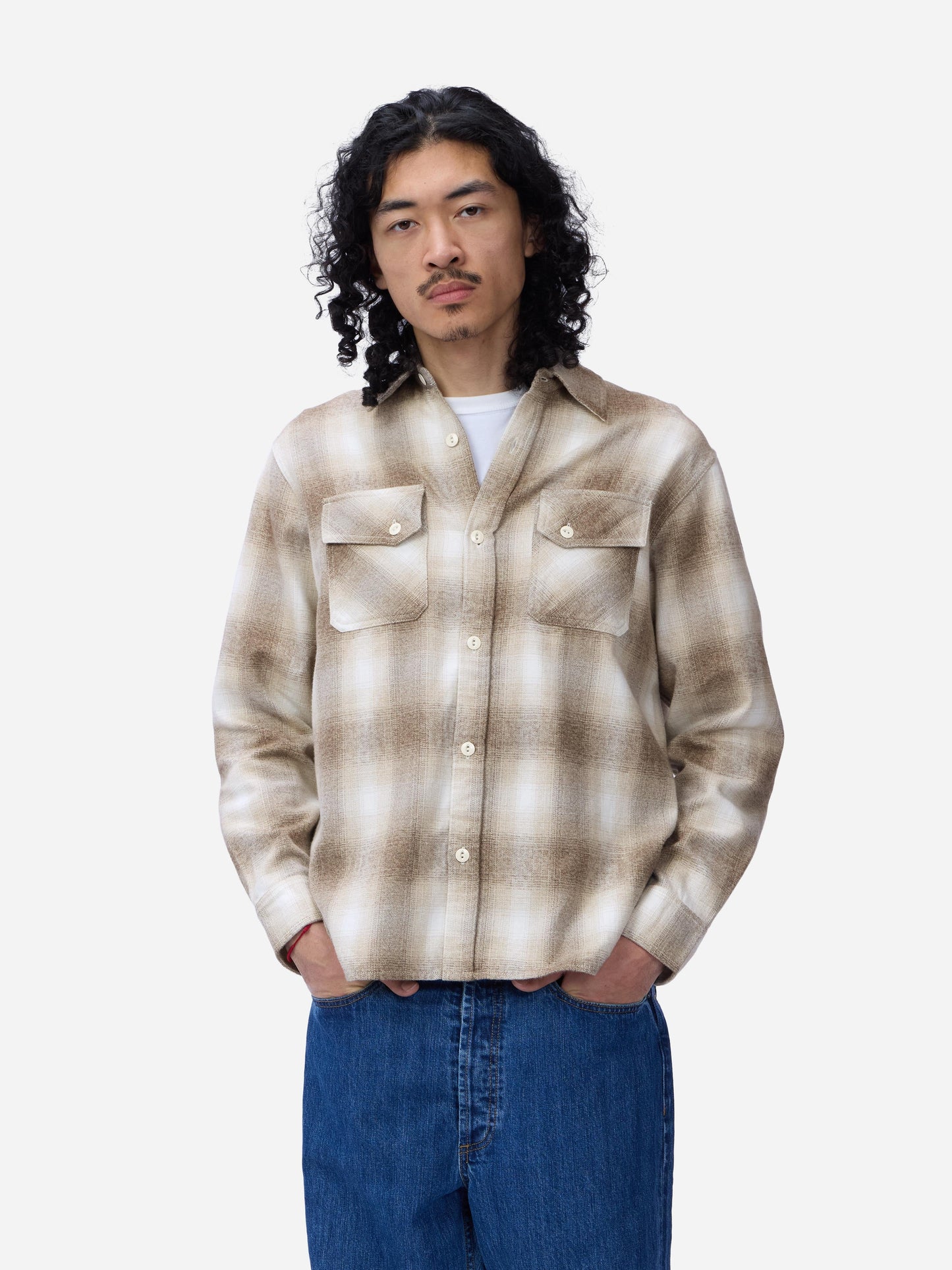 Crosscut Flannel Sand Ombre Plaid
