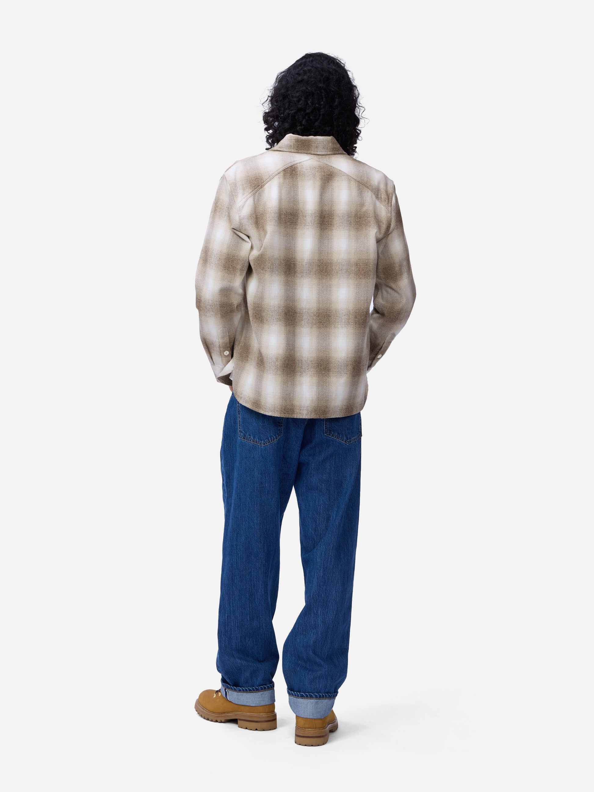 Crosscut Flannel Sand Ombre Plaid