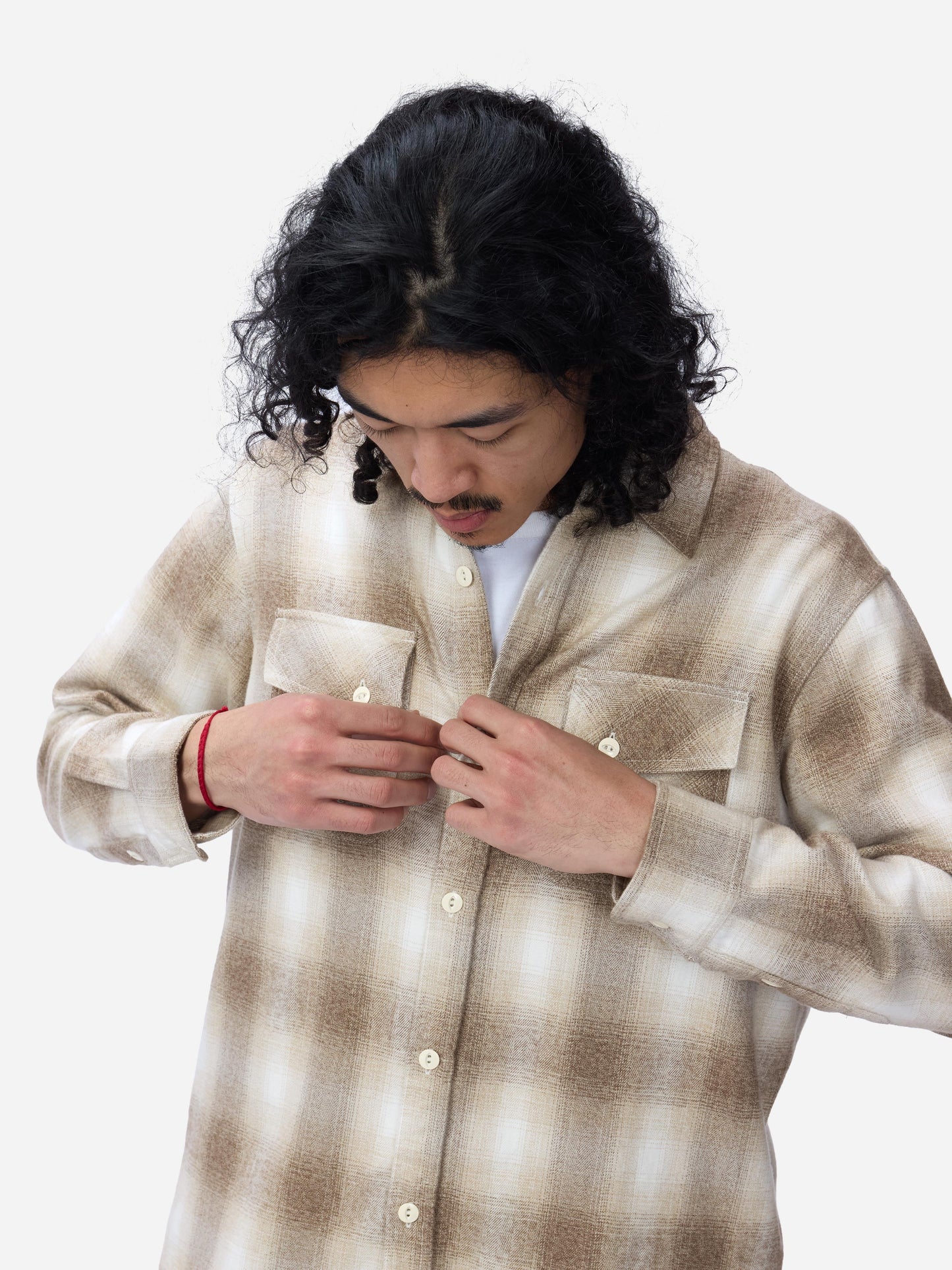 Crosscut Flannel Sand Ombre Plaid