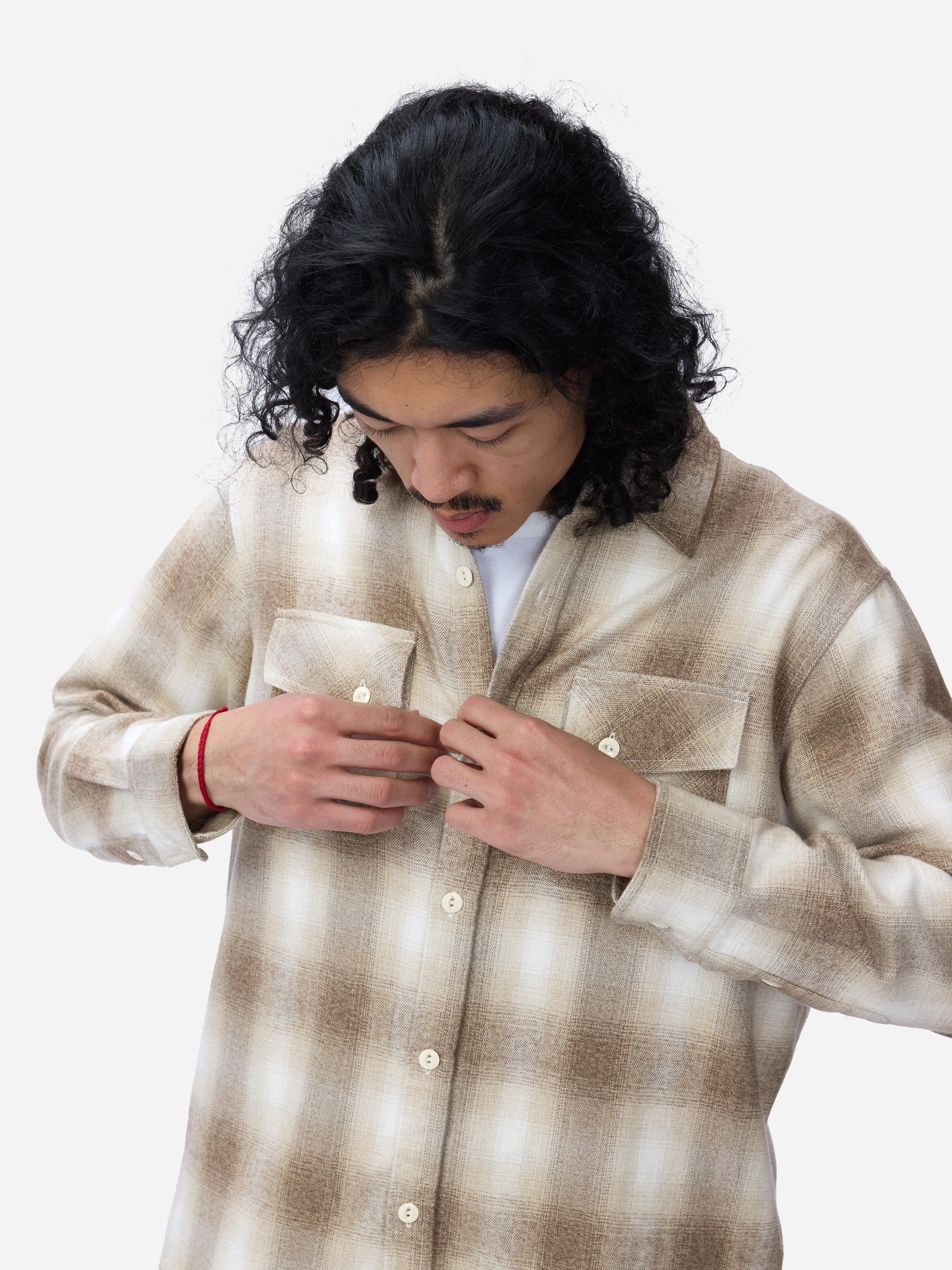 Crosscut Flannel Sand Ombre Plaid