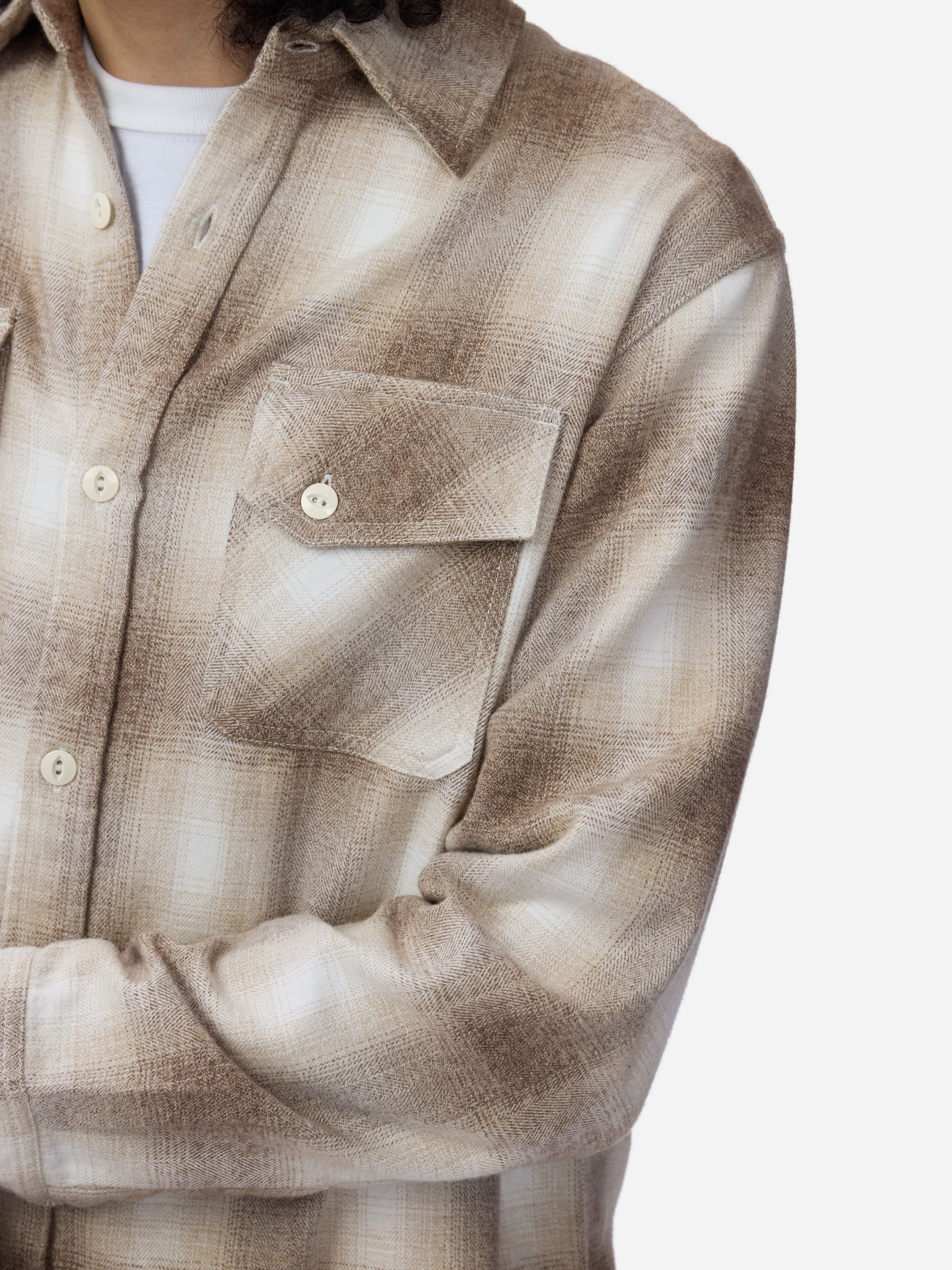 Crosscut Flannel Sand Ombre Plaid