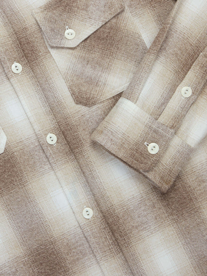 Crosscut Flannel Sand Ombre Plaid