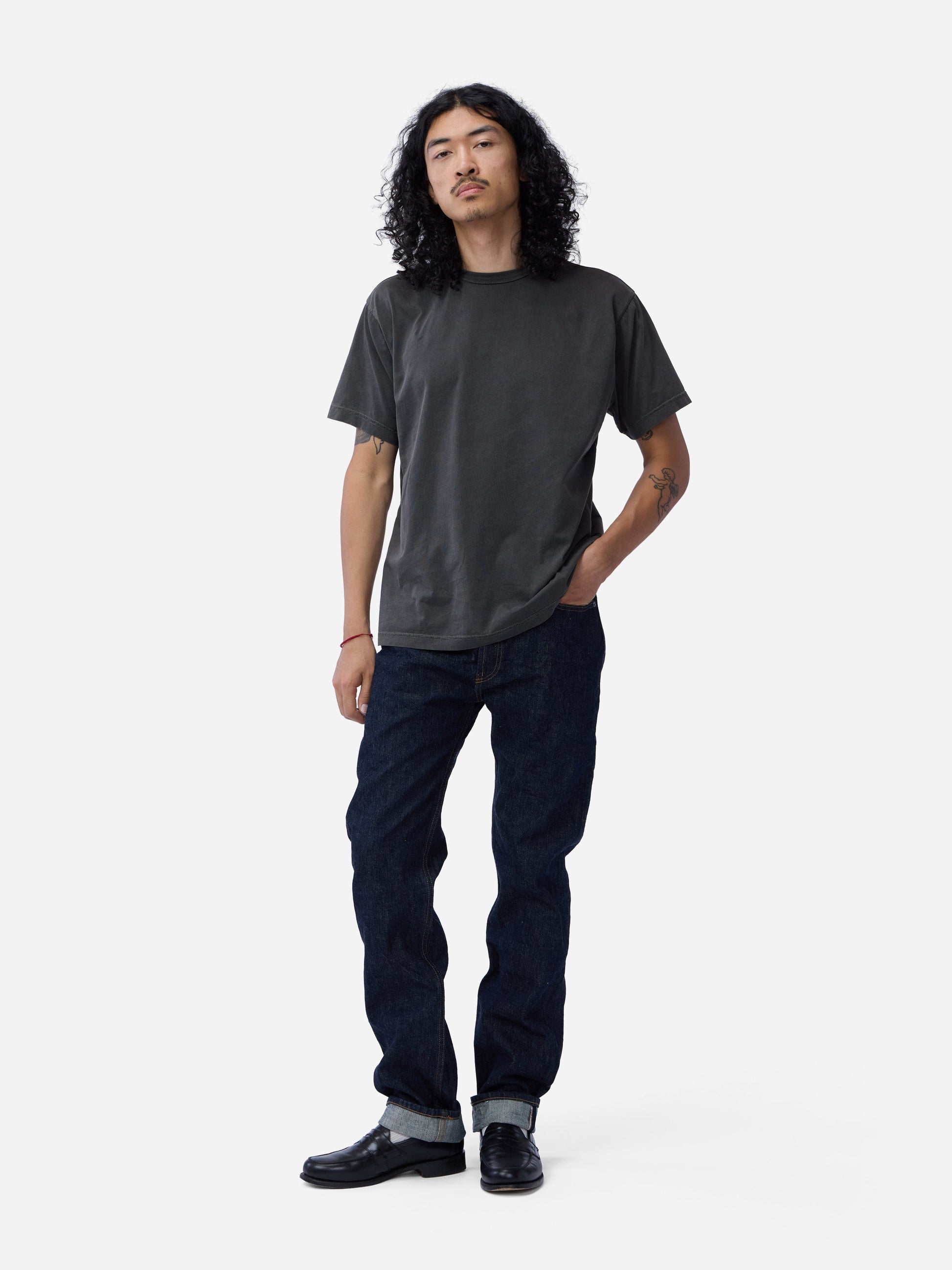 Garment Dyed Pima T-shirt Smoke