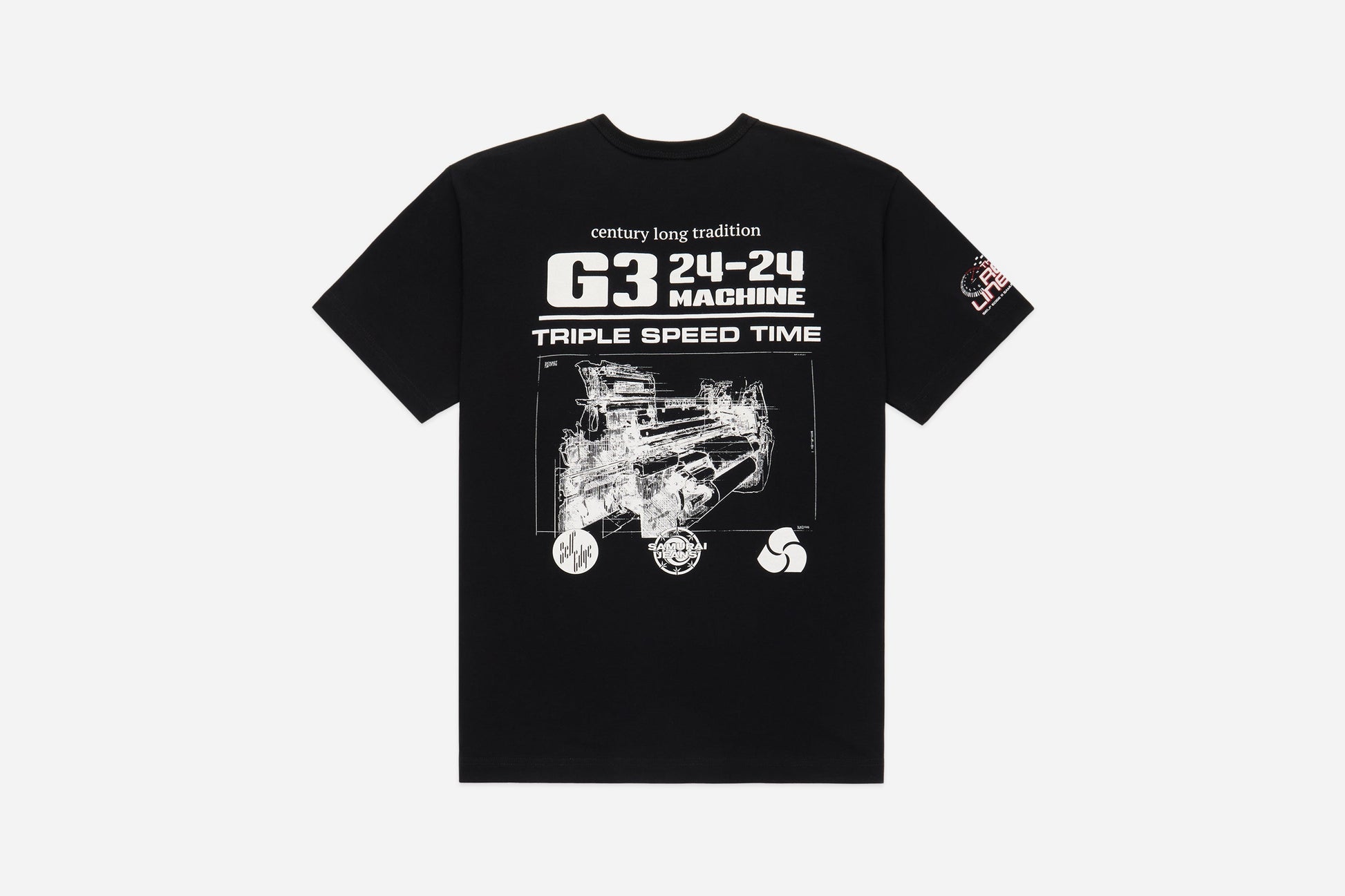 Self Edge x Samurai x 3sixteen "The Redliners" Pocket T-Shirt Black