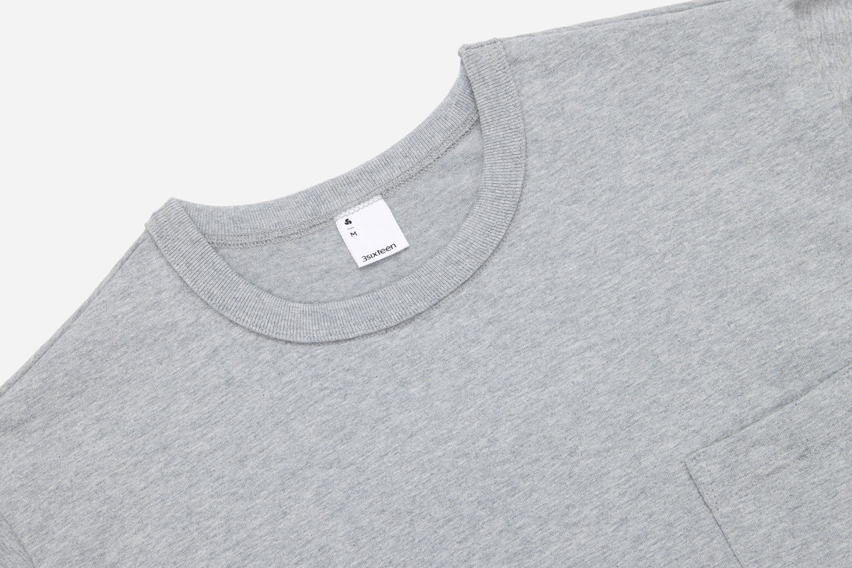 Heavyweight Pocket T-Shirt Heather Grey (2 Pack)