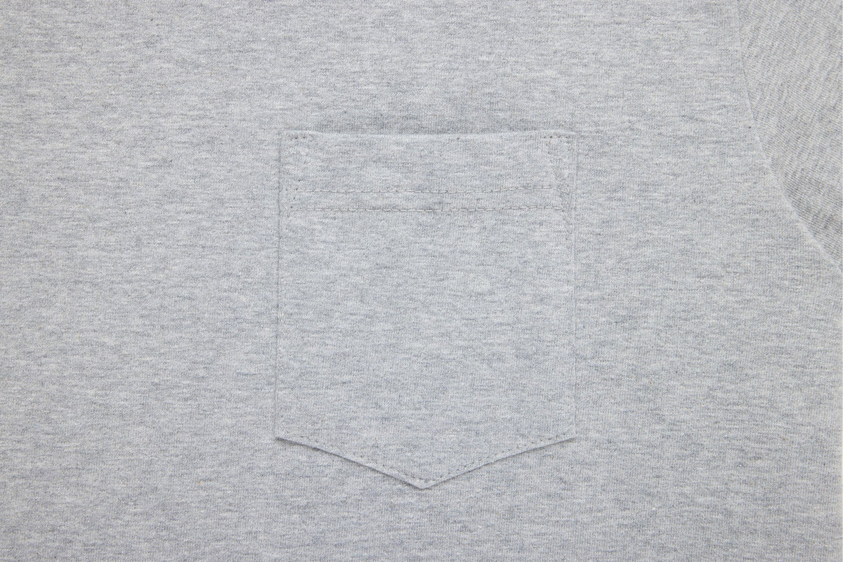 Heavyweight Pocket T-Shirt Heather Grey (2 Pack)