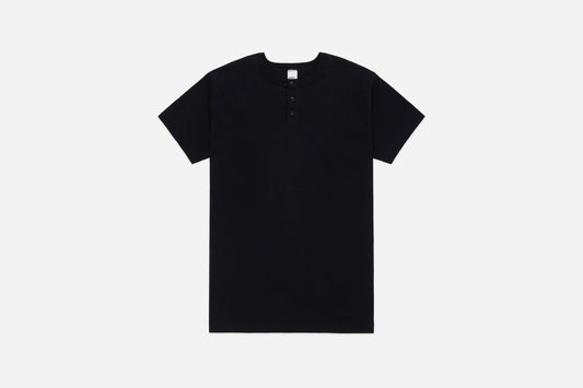 Short Sleeve Henley Black