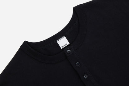 Short Sleeve Henley Black