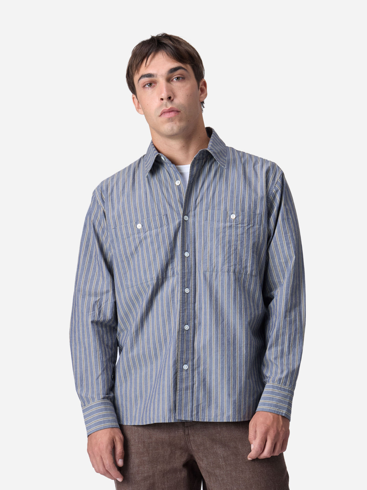 Commuter Shirt Navy/Coyote Stripe