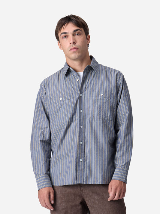 Commuter Shirt Navy/Coyote Stripe