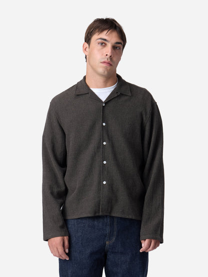 Loop Collar Shirt Chocolate Marled