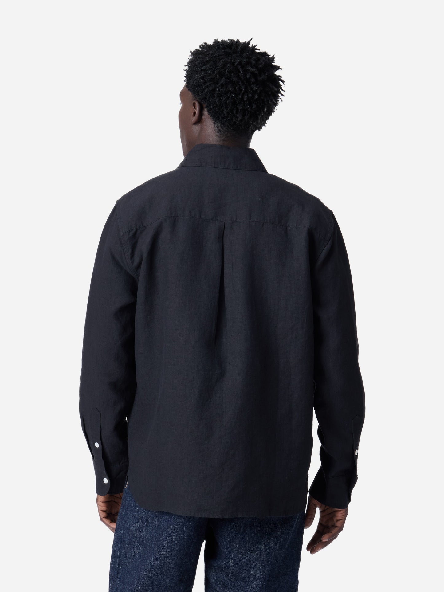 Club Collar Shirt Black Hemp