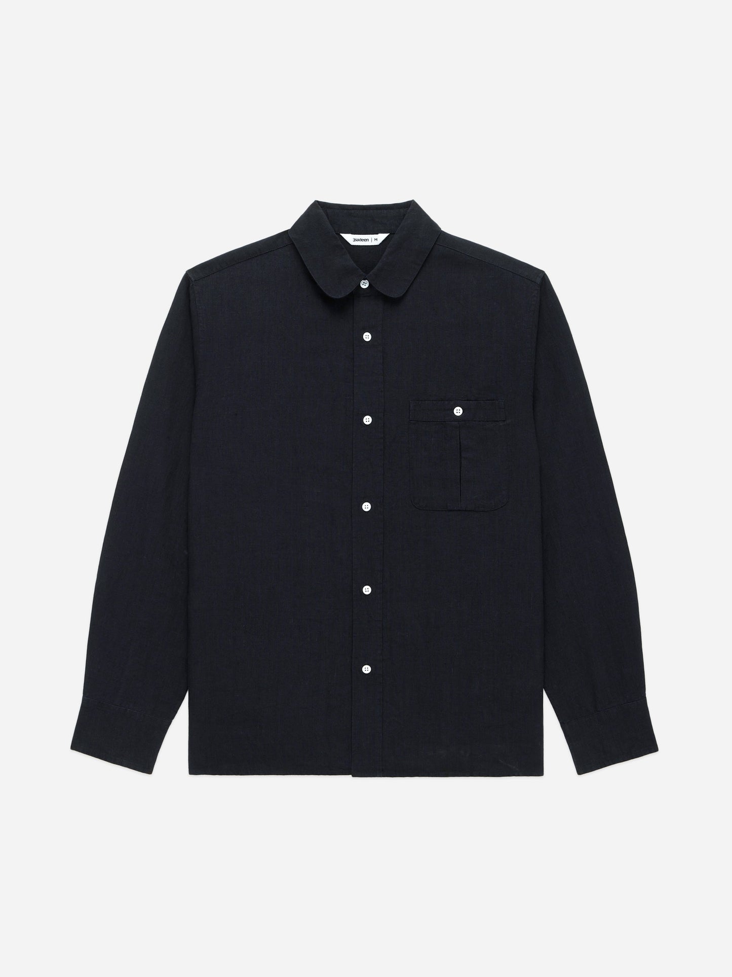Club Collar Shirt Black Hemp