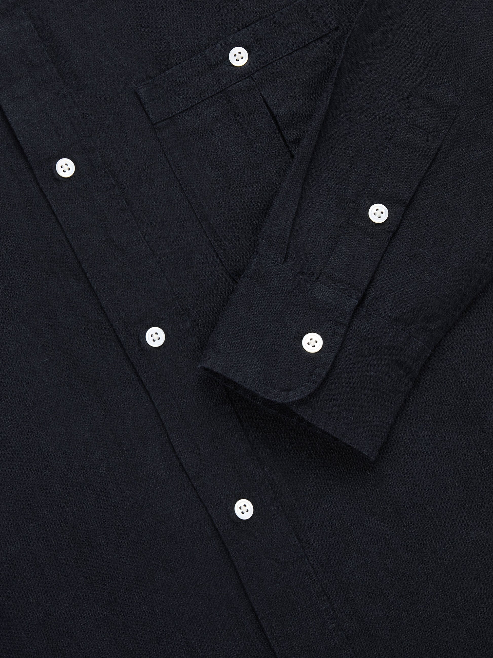 Club Collar Shirt Black Hemp