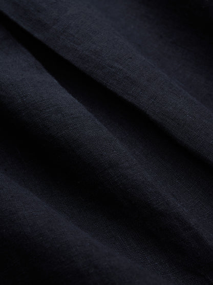 Club Collar Shirt Black Hemp
