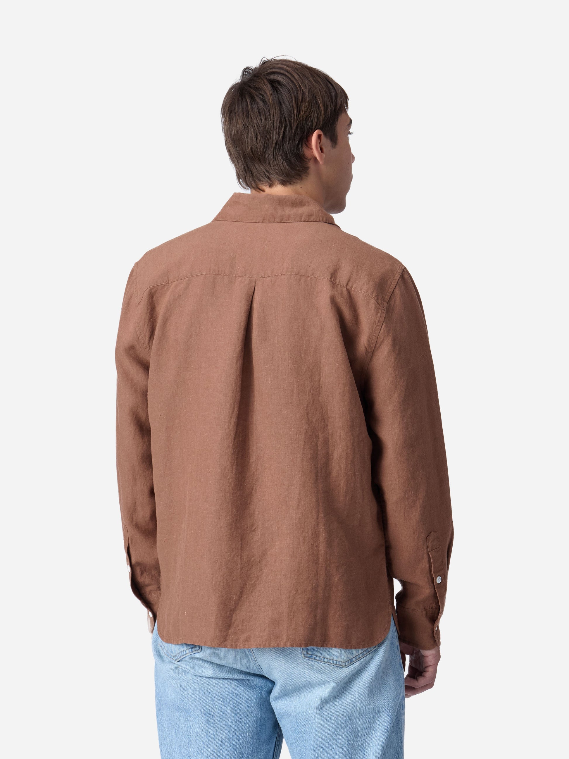 Club Collar Shirt Rust Hemp