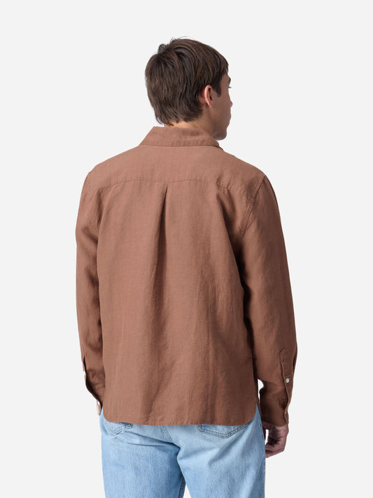 Club Collar Shirt Rust Hemp
