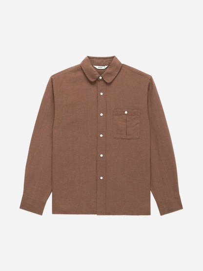 Club Collar Shirt Rust Hemp