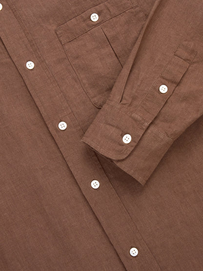 Club Collar Shirt Rust Hemp