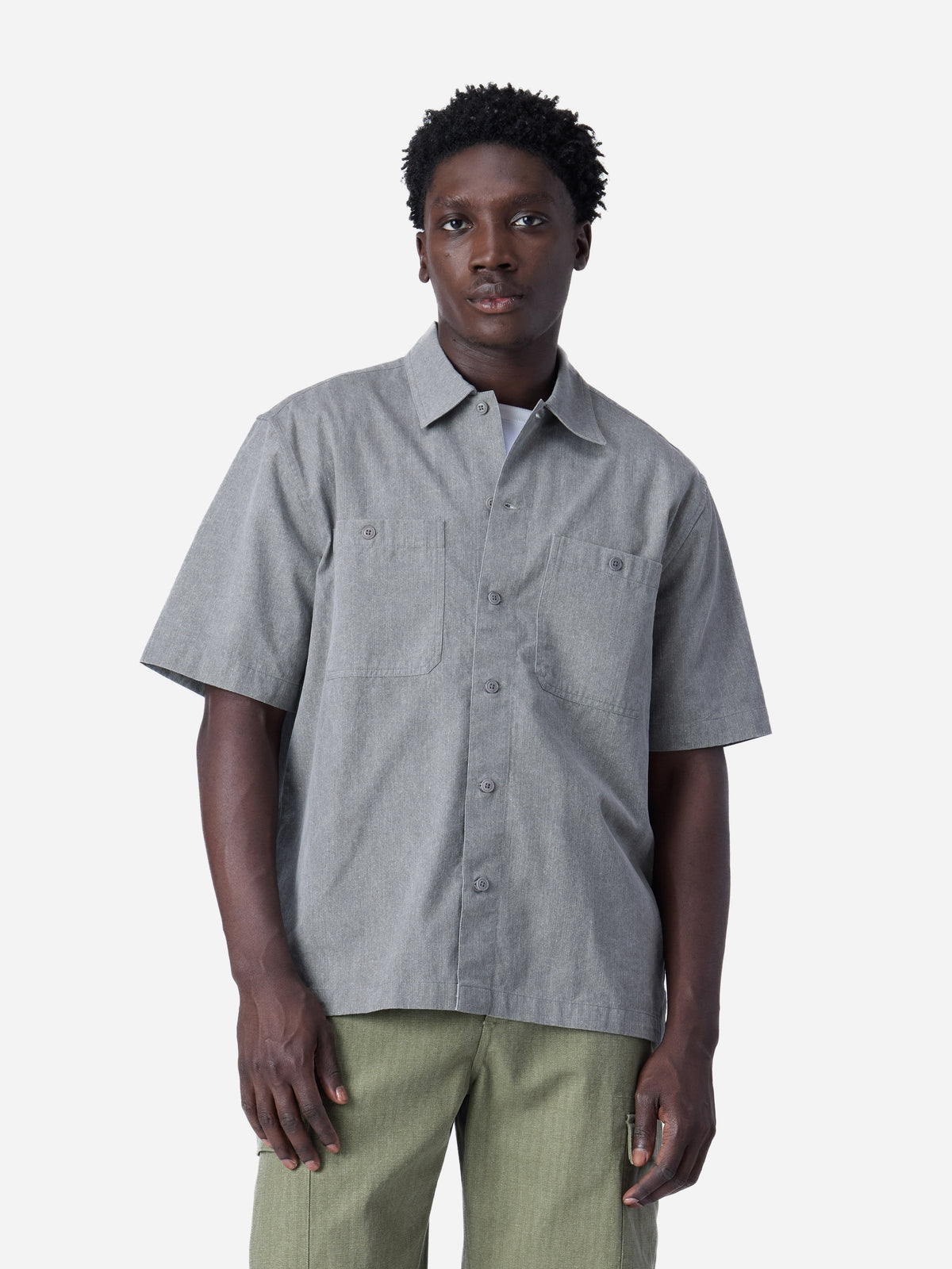 Short Sleeve Workshirt Charcoal Twill